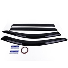 for Chevy Silverado Crew Cab 2019 2025 Window Rain Guards Black Front Rear Tape