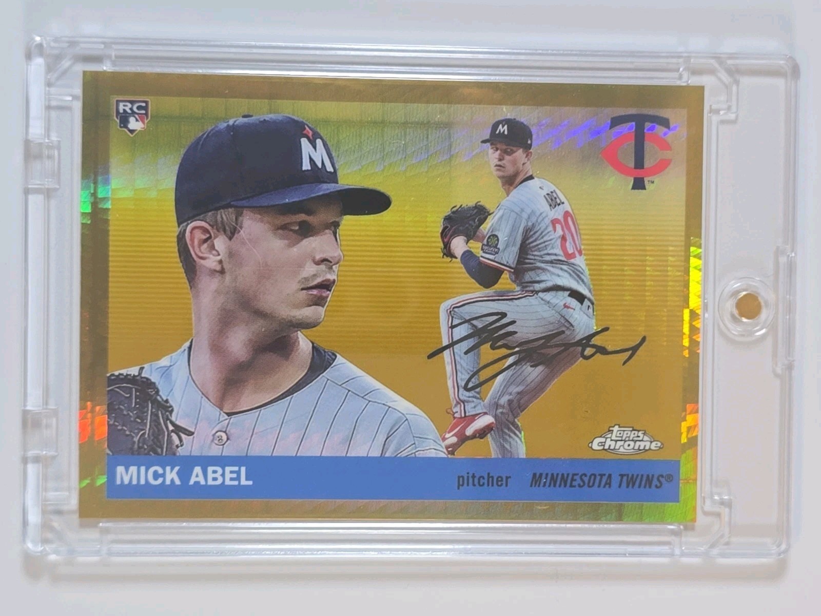 Topps 2025 Chrome Platinum Mick Abel RARE SSP CASE HIT Gold Prism Refractor #22 