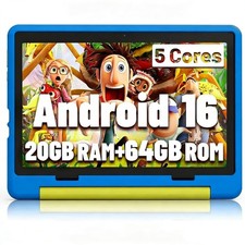 AEEZO Kids Tablet 10-Inch Android 16 for Ages 3-12, 5-Core 20GB 64GB 1TB Expand