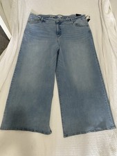 Ava  Viv Women's High Rise Wide-Leg Blue Jeans Size 24w