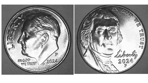 Set 2024 P Jefferson Nickle and Roosevelt Dime Uncirculated