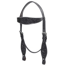 Western Horse Headstall Tack Bridle American Leather Hand Carved Hilason