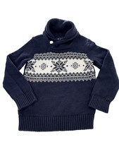 Children s Place Navy Snowflake Fair Isle Winter Christmas Holiday Sweater Sz 3