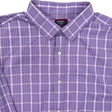 UNTUCKit Jenkins Shirt Mens 2XLarge Purple Perf Plaid 41792 Regular Fit Nylon
