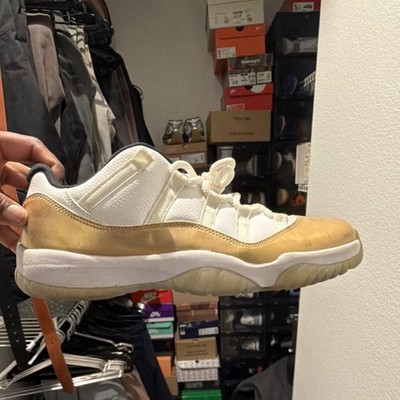 Jordan 11 Retro Low Closing Ceremony White Gold Sneakers  display picture 2