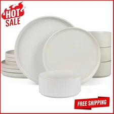 Dinnerware Sets Plates and Bowls Set for 4 12 Pieces Dish Set Dishwasher Safe