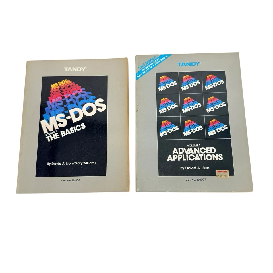 Tandy MS-DOS Vol.1 The Basics & Vol.2 Advanced Applications Book Manual Lot - Image 2 of 4