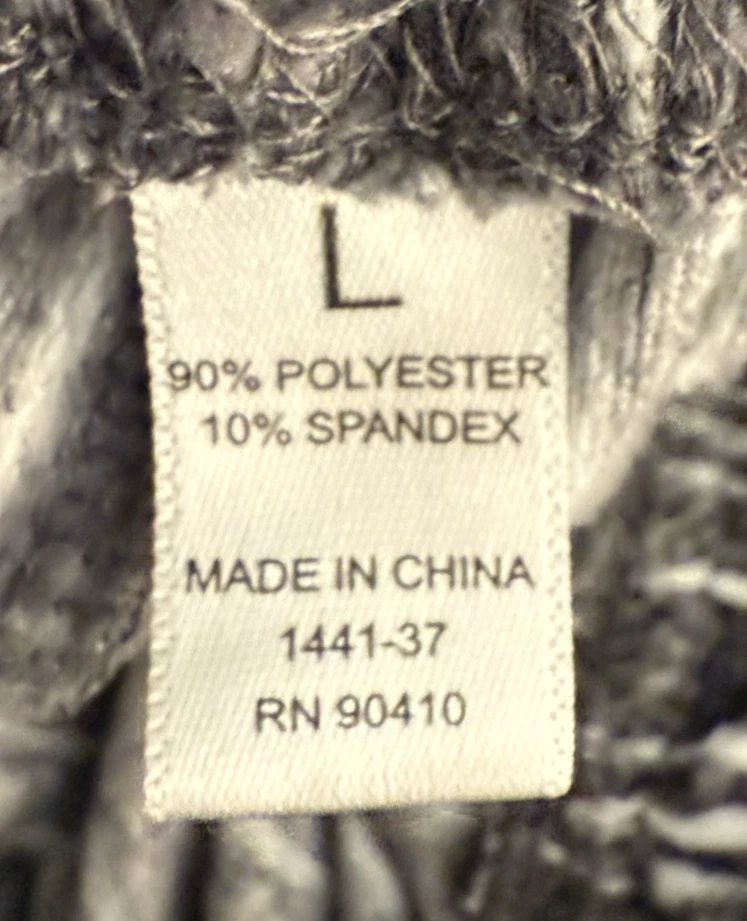 Conjunto de 2 piezas de terciopelo elástico Nicole Miller para mujer L gris blanco rayas mangas largas Foto 3 de 4