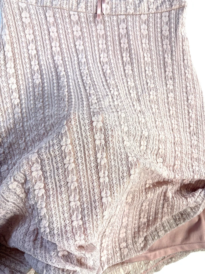 Y2K No Boundaries Milkmaid Babydoll Dress Womens M Sheer Lace Stretch Dainty Bow - Image 3 of 4