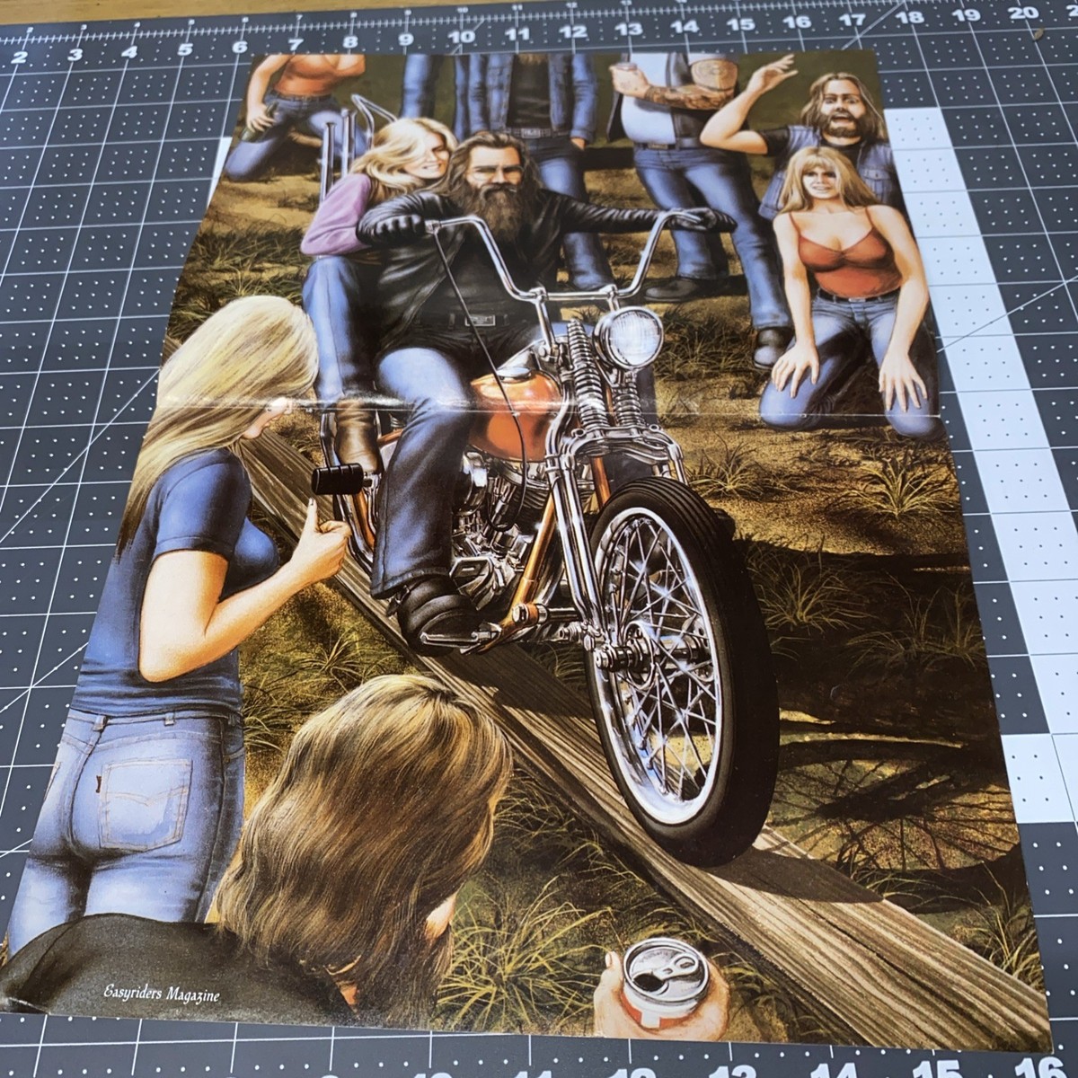 Vintage David Mann Outlaw Biker Art - Center Fold Art From Easy