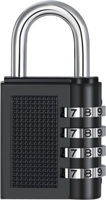 ZHEGE Schloss mit Zahlencode, Zahlenschloss 4 stellig (Schwarz) | Spindschloss