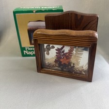 Vintage Wooden Letter Napkin Holder Mirror Artificial Flowers Butterfly Mirror