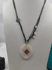 SILPADA Grace Notes Necklace Mother of Pearl, Freshwater Pearls & CZ 21-23"