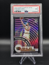 Stephen Curry GS 2020 Donruss Optic - T-Minus 3, 2, 1  #1 Pink Prizm 25/25 PSA 9