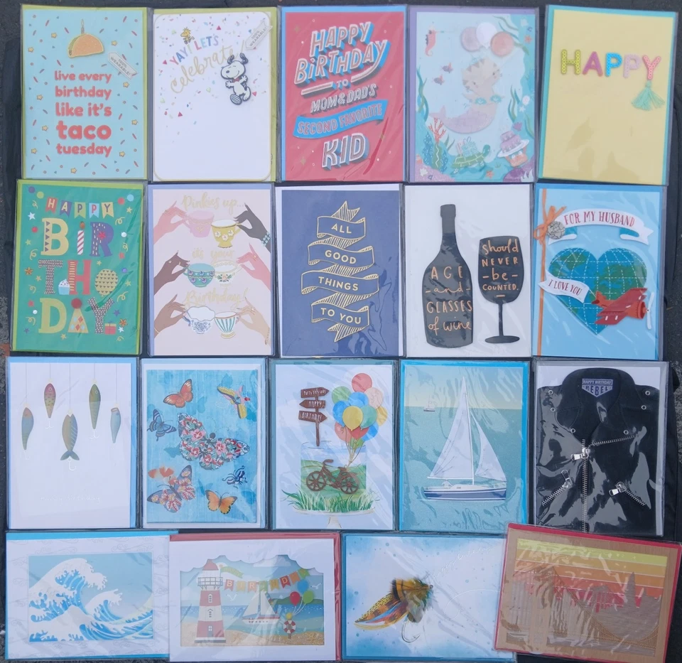 NUEVO CON ETIQUETAS* Suministro de por vida de tarjetas de felicitación de papiro (más de 250 tarjetas, más de 25 temas) Foto 3 de 4