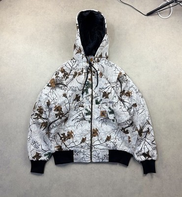 Carhartt White Real Tree Camo Active Wear Zip Up Hooded Outdoor