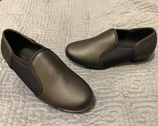 Theatrical Girls Size 2 Tap Shoes Black Slip-On, Style T9100C