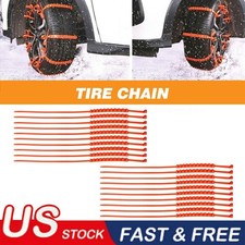 20 PCS Snow Tire Chains for Car SUV Thickened Anti-skid Emergency Strap Orange