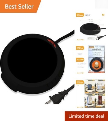 Safe Heavy-Duty Black Plate for Candle Jars & Mug Warming | Compact & Reliable