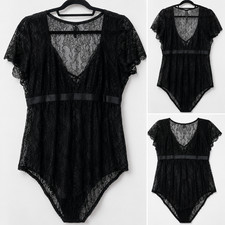 Torrid Black Lace Teddy Bodysuit Plus Size 4X NWOT Snap Gusset Sheer Lingerie
