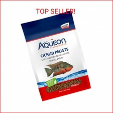 Aqueon Cichlid Slow Sinking Fish Food Pellets, Medium Size, 25 Ounce