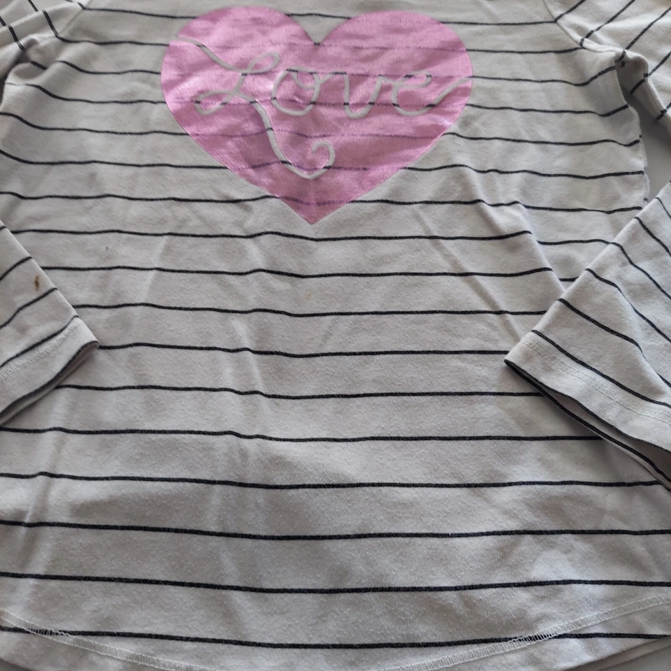Jumping Beans Girls Kid Long Sleeve Heart Print Design Shirt - Size 5 - Image 2 of 4