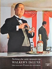 JOHNNY WALKERS DELUXE - 8 year old Bourbon - Mr Simms - 1964 Vintage Print ad