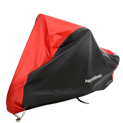 NEVERLAND XL Motorradabdeckung Abdeckplane Garage Effizienter Wasserdicht Rot