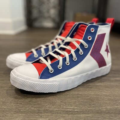 Converse UNT1TL3D Hi Top White/Rush Blue-University Red Mens Size 12