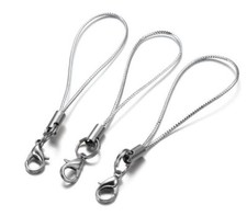 100pcs Strap Charm Cord Lanyard Lobster Clasp Rope Keychains Hooks Mobile Charm