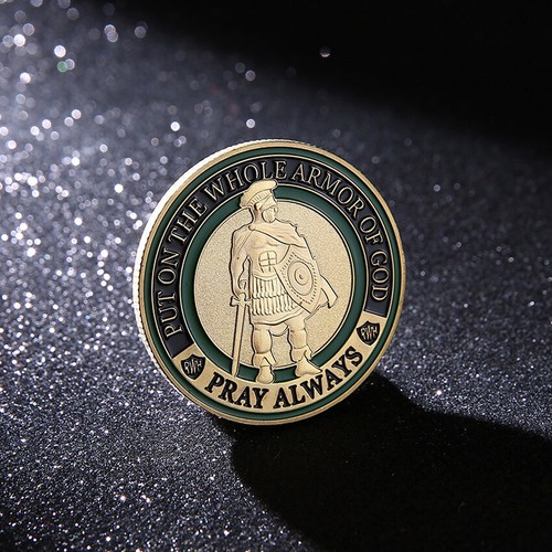 100 pz Metti su l'intera armatura di Dio sfida commemorativa moneta da collezione - Foto 5 di 11