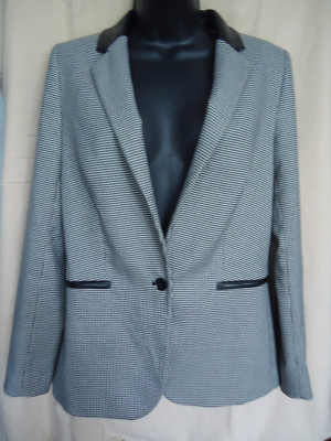 // Hallhuber Houndstooth Women's Blazer Jacket 1 Button Size EUR 36
