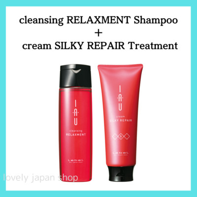 LebeL IAU cleansing RELAXMENT Shampoo 200mL & cream SILKY REPAIR Treatment 200mL