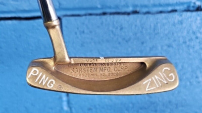 PING ZING MANGANESE BRONZE PUTTER BLACK DOT 35'' NEW SHAFT & SUPER STROKE GRIP