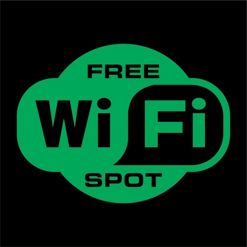FREE WiFi Spot Decal Sticker Store Front Window / Choose Size And Color - Picture 9 of 15