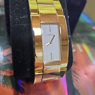 Gucci 4600.M Gold & White Watch - Rare, No Warranty, Used 