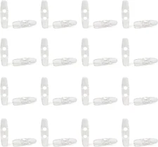 30PCS Acrylic Clear 2 Hole Olive Shape Sewing Toggle Buttons for Sewing Craft DI