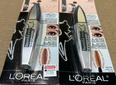 2 Loreal Bambi Eye Mascara #407 EXTRA NOIR NIB Free Shipping