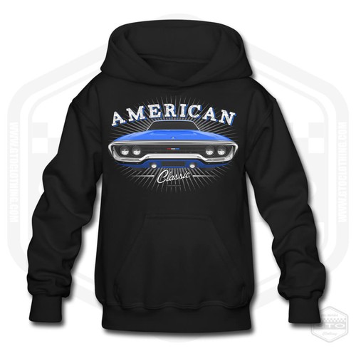 Children's 1971 Plymouth Sattelite American Muscle Car Hoodie - Picture 7 of 20