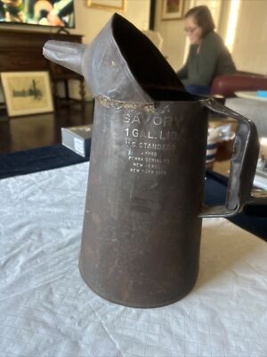 Vintage Savory 1 Gal. Liq Oil Filler Can US Standard Penna Serial S3 NJ NYC