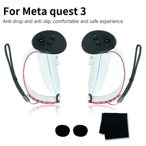VR Controller Grips Battery Covers with Adjustable Straps Kit for Meta Quest 3 - Picture 12 of 12
