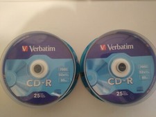 Lot2 Verbatim CD-R Pack of 25 Blank Recordable Disc 700 MB 52x Speed 80 Minutes