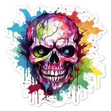 Scary Zombie Skull, Vinyl Decal Sticker, Indoor Outdoor, 3 Sizes, 11124