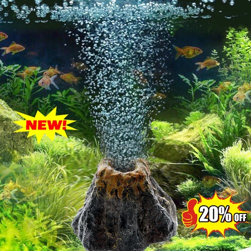 Aquarium Volcano Shape Oxygen Pump Fish Tank Air Bubble Ornament-Decor Ston Hot