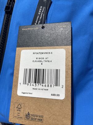 The North Face Shredder ジャケット size:S The North Face Mens Shredder Dry vent Shell Jacket Blue NWT