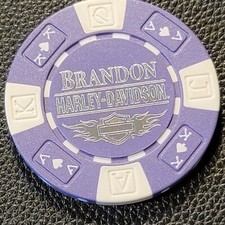 BRANDON HD ~ FLORIDA (Purple AKQJ) Harley Davidson Poker Chip CLOSED