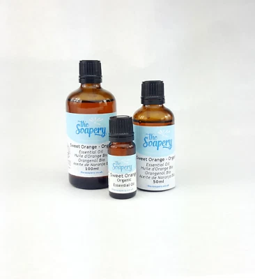 THE SOAPERY Sweet Orange Essential Oil Organic 10ml - 100ml Pure Certified Organic