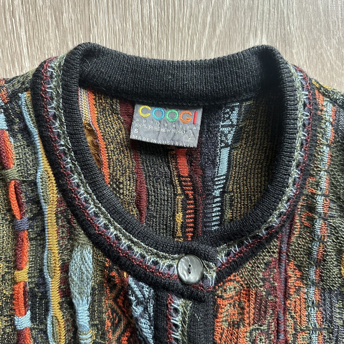 Vintage Coogi Sweater Cardigan 3D Knit Size Small Flower Vintage Coogi Sweater Cardigan 3D Knit Size Small Flower