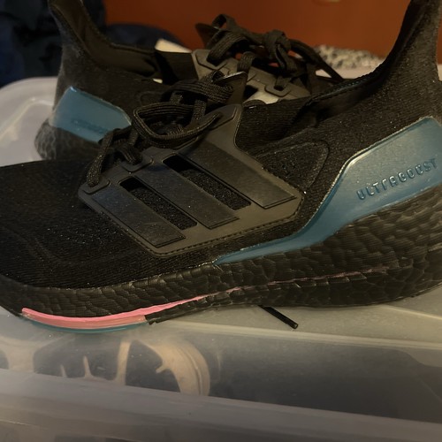 Size 10 - adidas UltraBoost 21 Black Active Teal - Picture 5 of 5