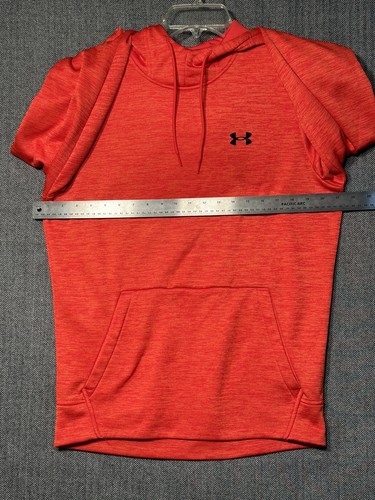 Under Armour Hoodie Womens Size Small Long Sleeve Orange Red Hooded Sweatshirt - Picture 5 of 14